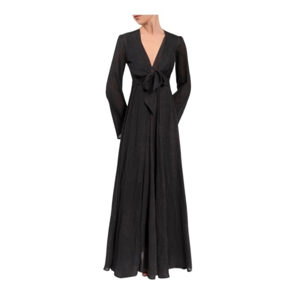Everyday Ritual Diana Duster Robe Cloud Cotton NWOT Size L Black‎
